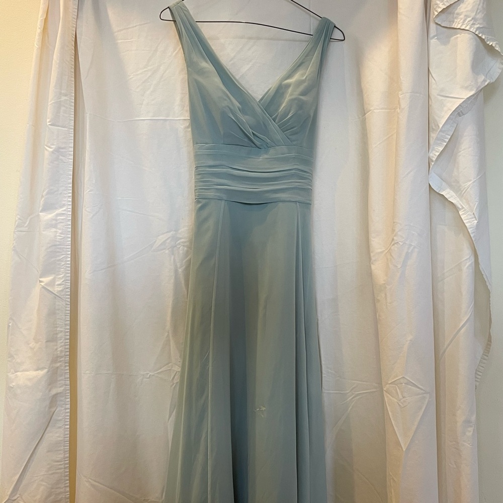 David's Bridal Sage Green Bridesmaids Dress